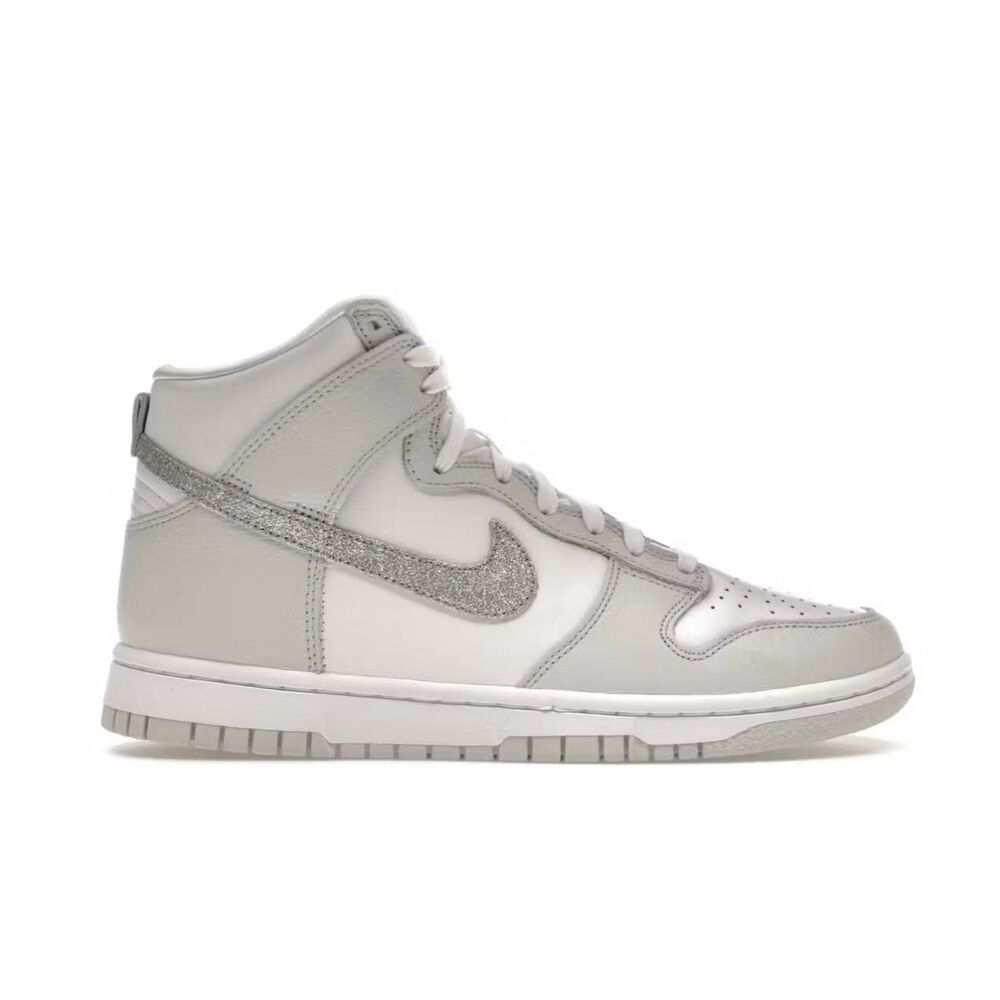 NIKE Dunk High "Silver Glitter Swoosh" Sneakers Size 7